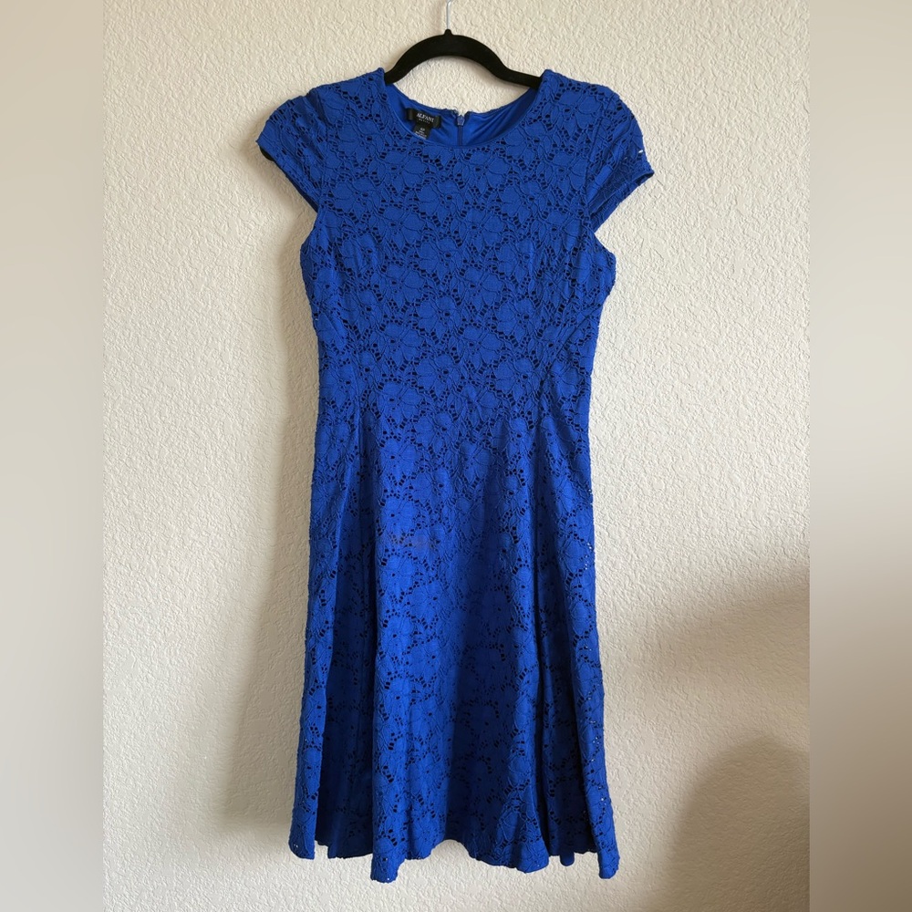 Alfani Royal Blue Lace Midi Dress